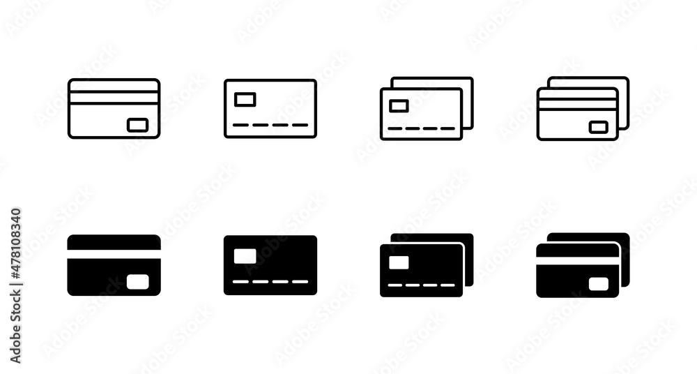 Credit card icons set. Credit card payment sign and symbol Credit card icons set. Credit card payment sign and symbol