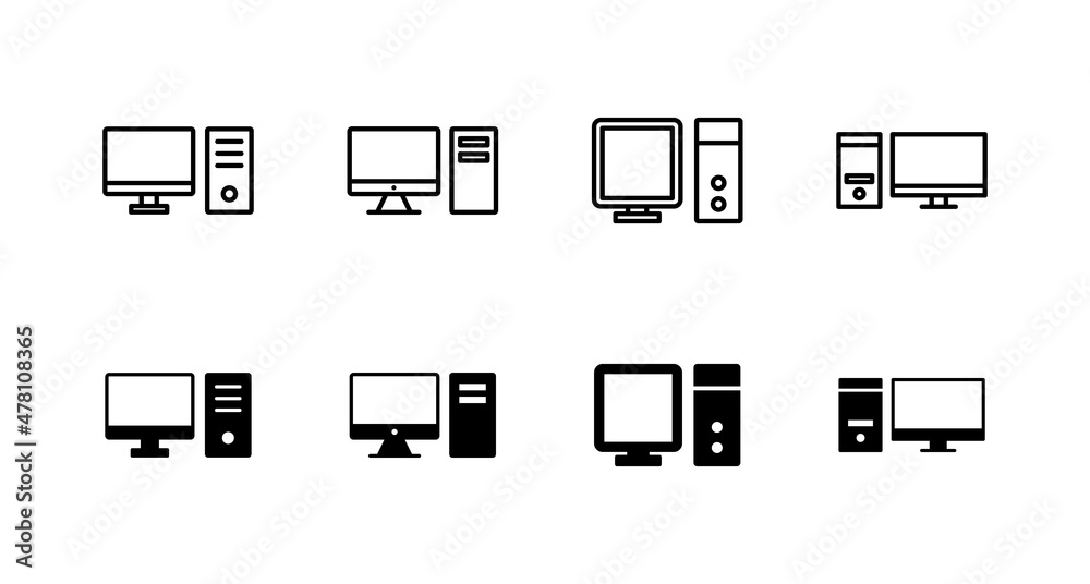 Computer icons set. computer monitor sign and symbol Computer icons set. computer monitor sign and symbol