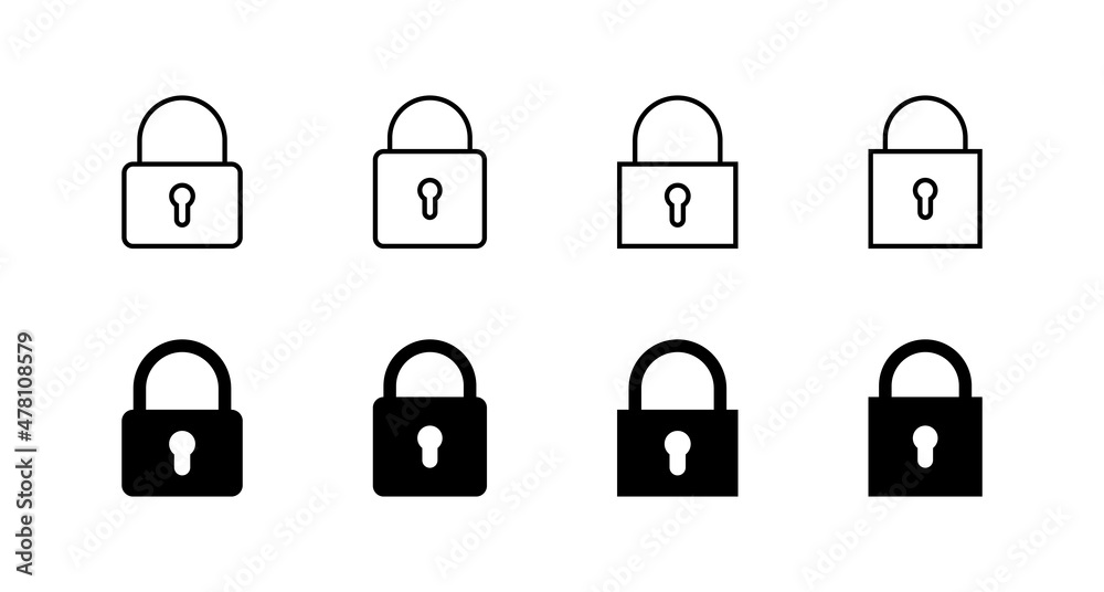 Lock icons set. Padlock sign and symbol. Encryption icon. Security symbol Lock icons set. Padlock sign and symbol. Encryption icon. Security symbol