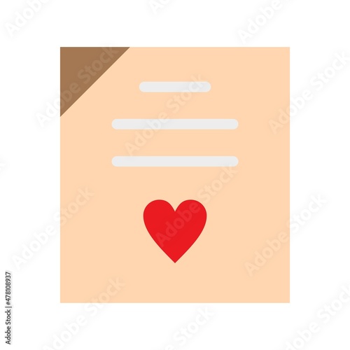 Wedding Contract Flat Vector Icon Design