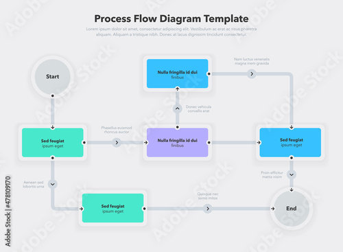 Simple modern template for process flow diagram. Flat design, easy to use for your website or presentation.