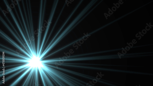 bright blue star with rays and highlights