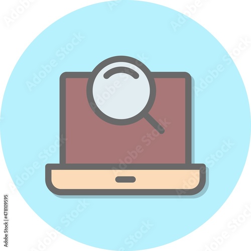 Serach Line Filled Circle Vector Icon Design