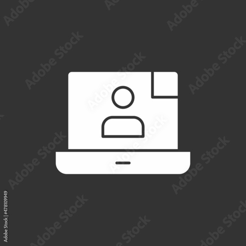 Video Call Glyph Inverted Vector Icon Design