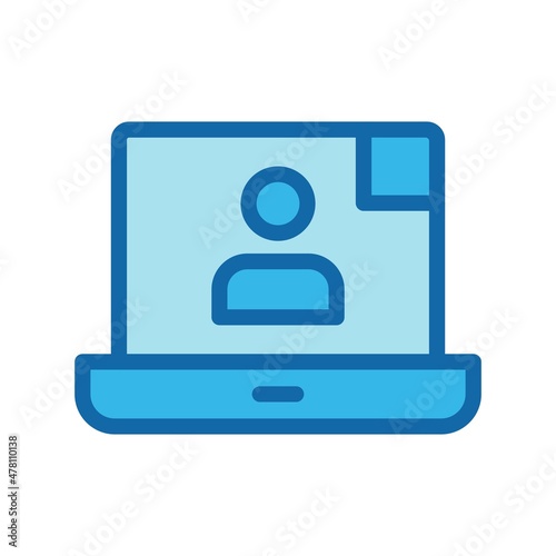 Video Call Line Filled Blue Vector Icon Design