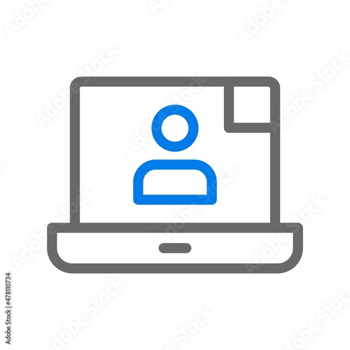  Video Call Line Blue Vector Icon Design