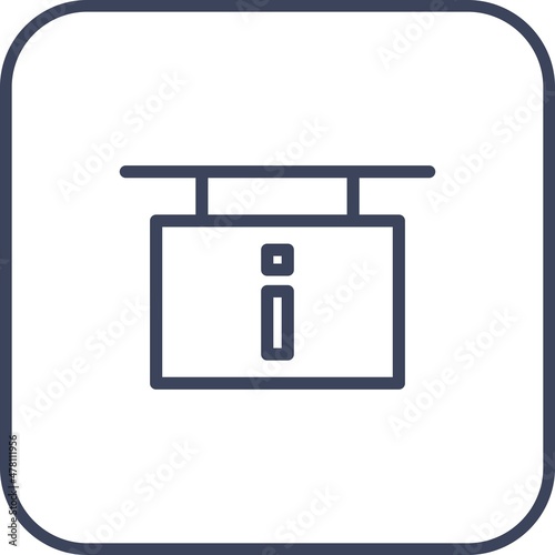 Information Line Round Corner Icon Design