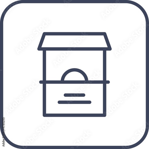 Ticket Office Line Round Corner Icon Design