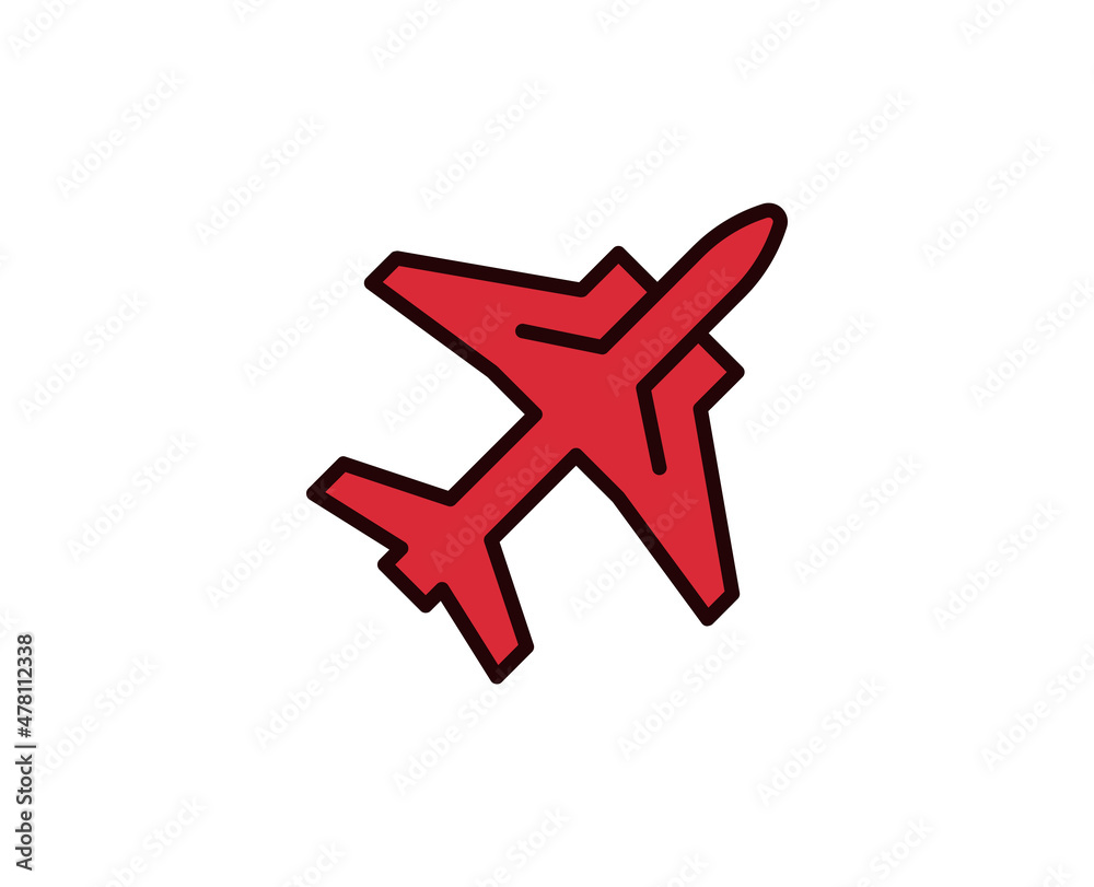 Plane line icon. Vector symbol in trendy flat style on white background. Travel sing for design.