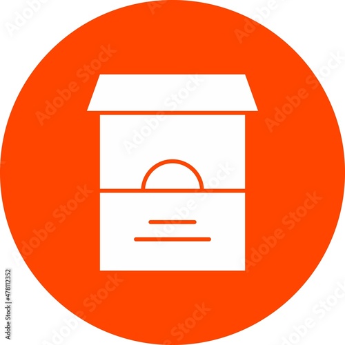 Ticket Office Glyph Circle Icon Design