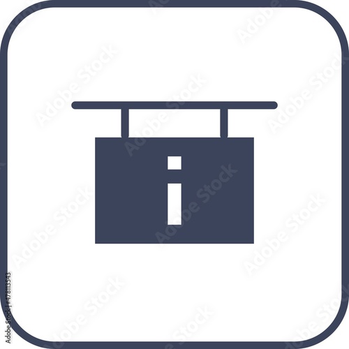 Information Glyph Round Corner Icon Design