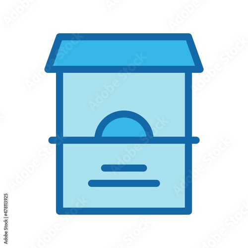 Ticket Office Line Filled Blue Icon Design