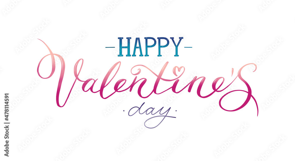 happy valentines day lettering calligraphy lovers holiday font text