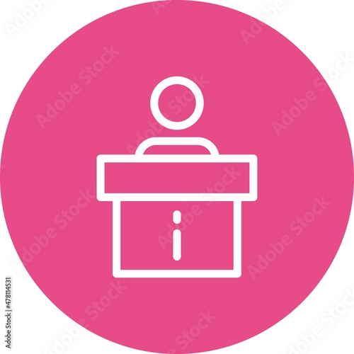 Information Desk Line circle Vector Icon Design