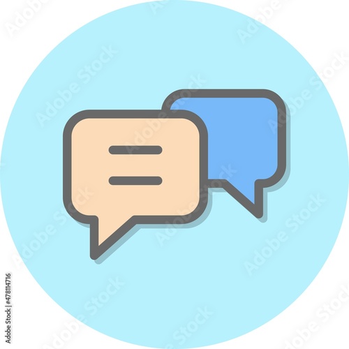 Conversation Line Filled Circle Vector Icon Design