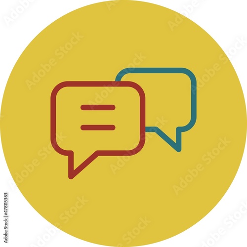 Conversation Line Two Color Vector Icon Design