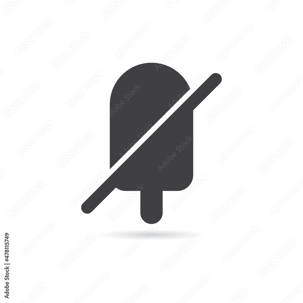 Vector Isolated No Popsicle Icon