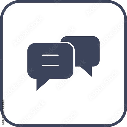 Conversation Glyph Round Corner Vector Icon Design