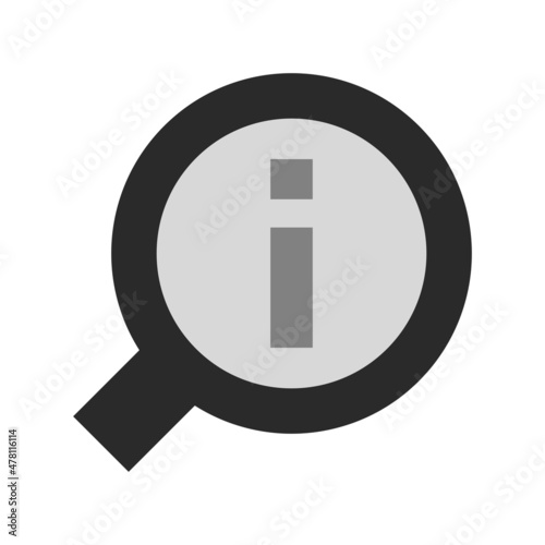 Seraching Flat Grey Scale Vector Icon Design