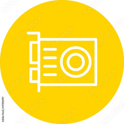 Grafic Card Line circle Vector Icon Design