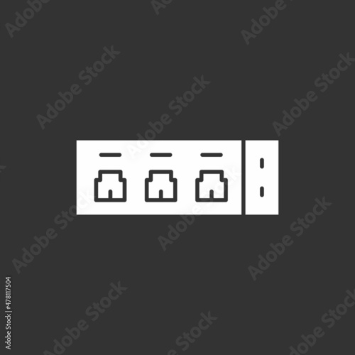 Network Glyph Inverted Vector Icon Design