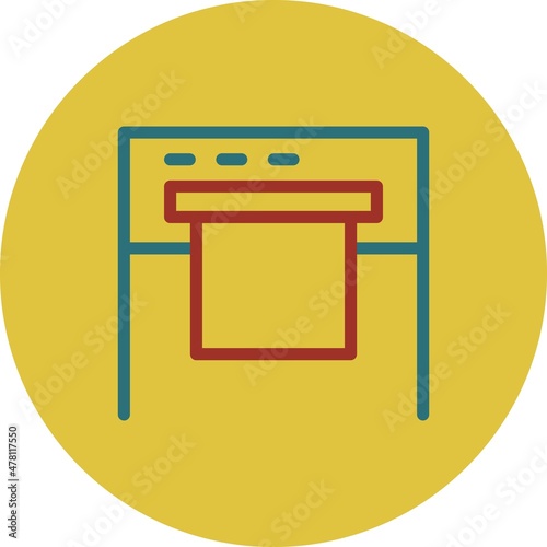 Plotter Line Two Color Vector Icon Design
