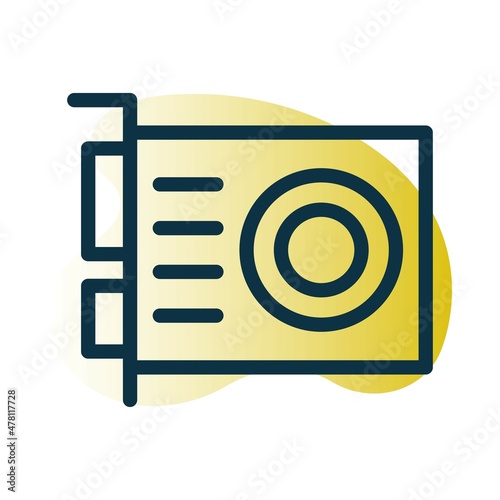 Grafic Card Line Bubble Gradient Vector Icon Design