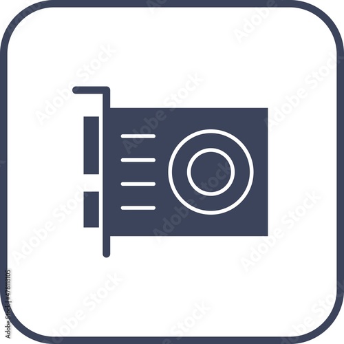 Grafic Card Glyph Round Corner Vector Icon Design