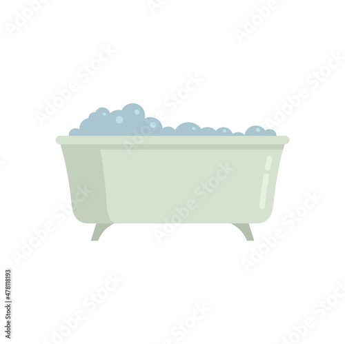 Bathtub icon flat isolated vector
