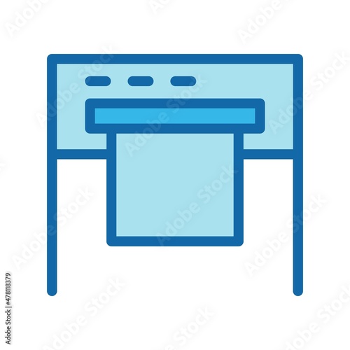Plotter Line Filled Blue Vector Icon Design