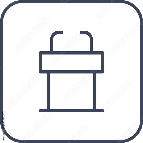Tribune Line Round Corner Vector Icon Design