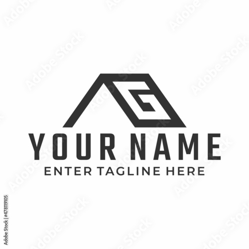 roof logo design, construction, House building logo design illustration, vector, silhouette, symbol, icon