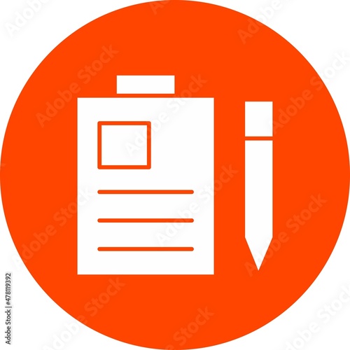 Clipboard Glyph Circle Vector Icon Design