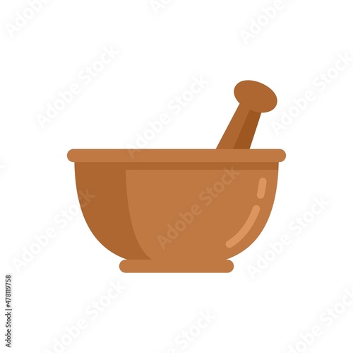 Sauna bowl plant icon flat isolated vector