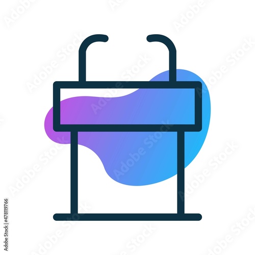 Tribune Line Bubble Gradient Vector Icon Design