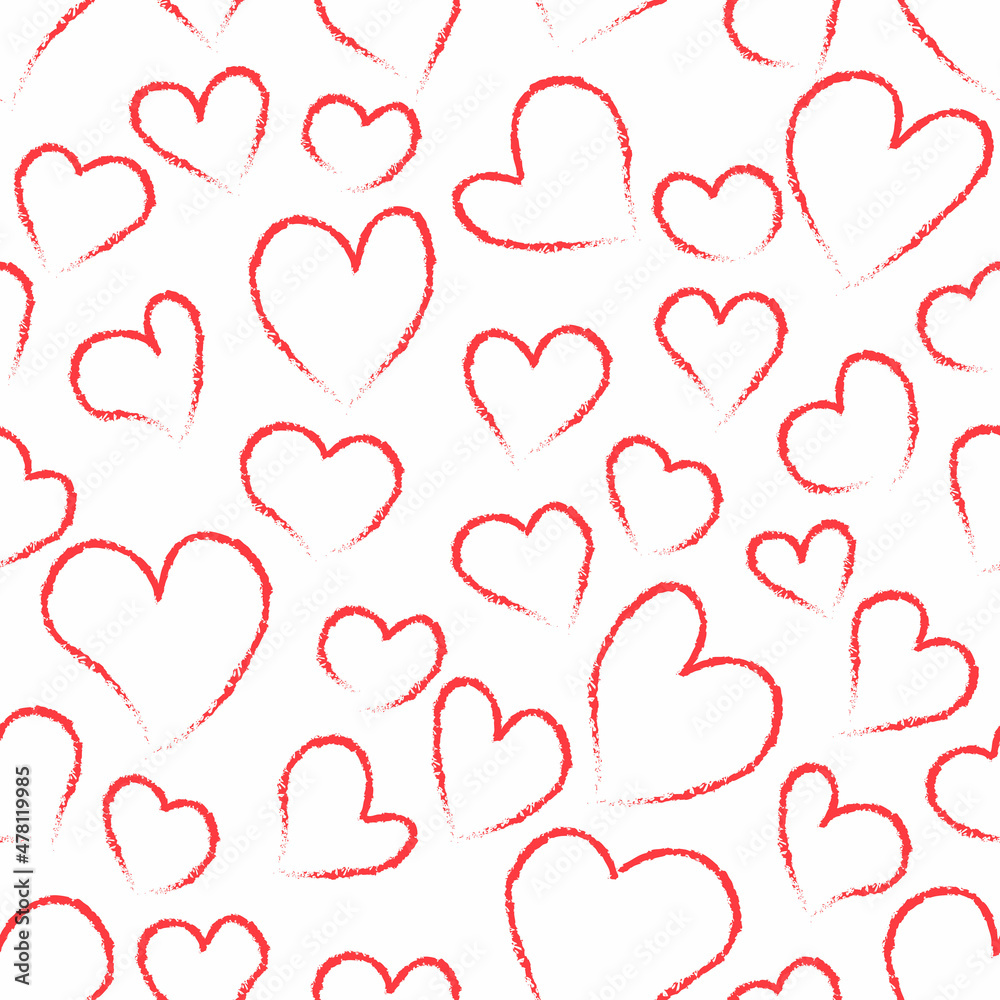 Seamless pattern with hearts Valentines day. Vector illustration