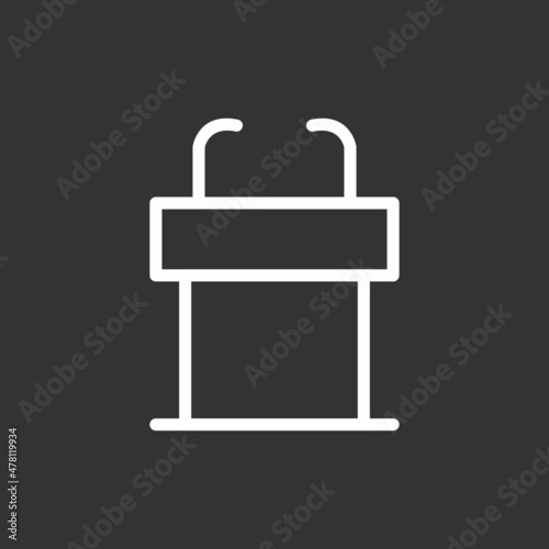 Tribune Line Inverted Vector Icon Design