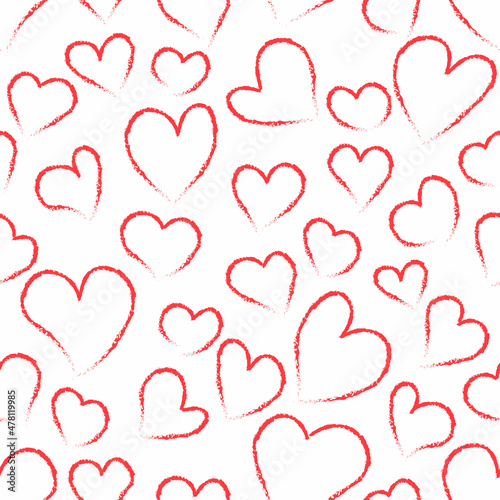 Seamless pattern with hearts Valentines day. Vector illustration