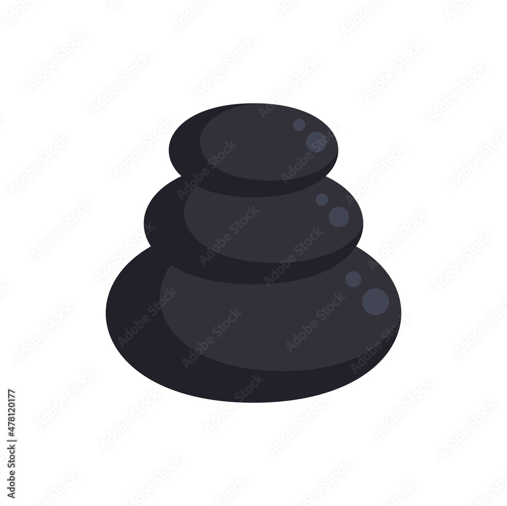Sauna round stones icon flat isolated vector Sauna round stones icon flat isolated vector