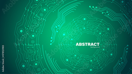 Abstract green technology modern background with copy space, vector.