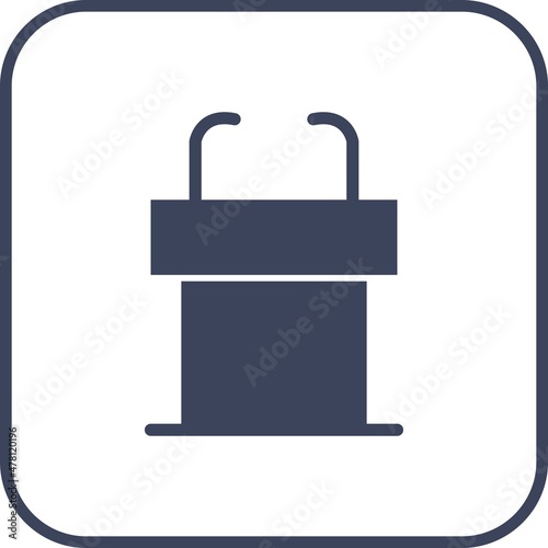 Tribune Glyph Round Corner Vector Icon Design
