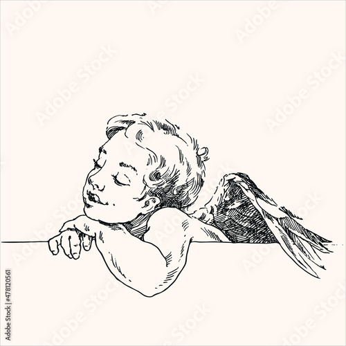 Dreaming little cupid.