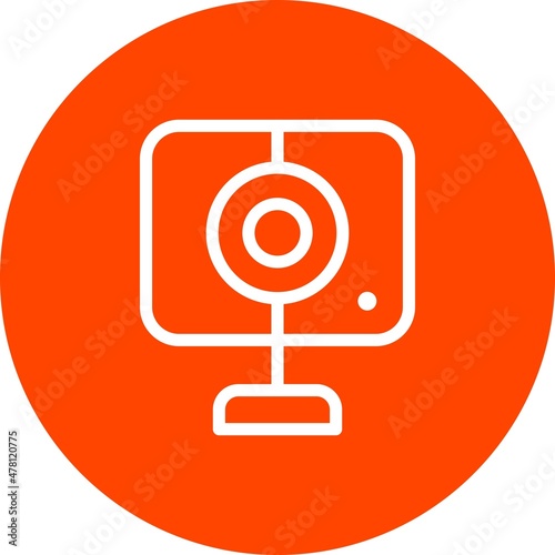 Webcam Line circle Vector Icon Design