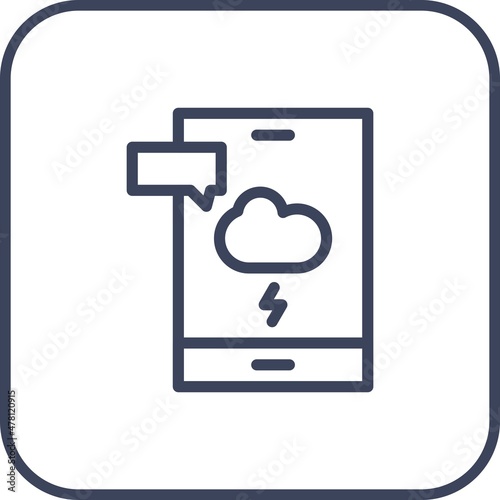 Cyberbullying Line Round Corner Vector Icon Design