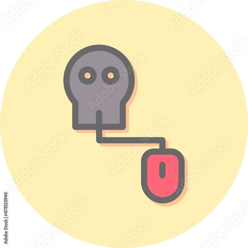 Cyberbullying Line Filled Circle Vector Icon Design