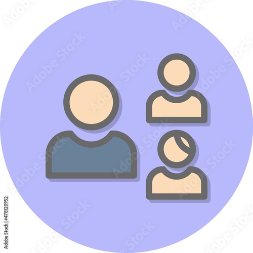 Family Line Filled Circle Vector Icon Design