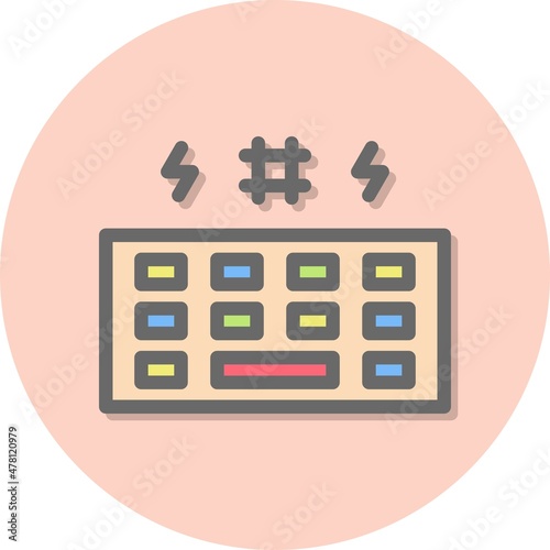 Cyberbullying Line Filled Circle Vector Icon Design