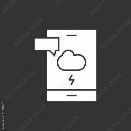 Cyberbullying Glyph Inverted Vector Icon Design