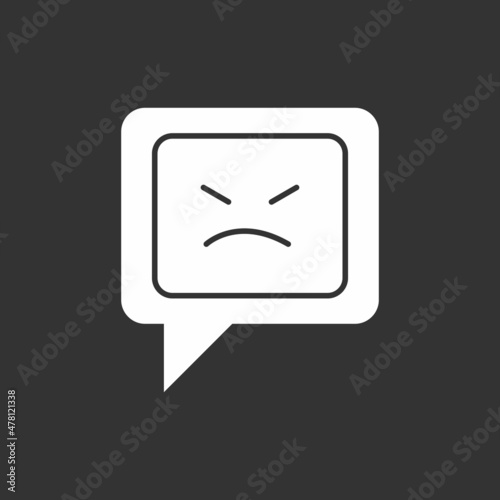 Angry Glyph Inverted Vector Icon Design