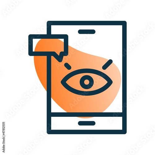 Spyware Line Bubble Gradient Vector Icon Design
